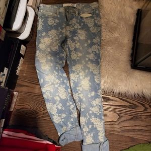 Floral jeans